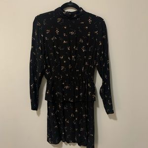 2/$20 Black Floral Peasant Dress